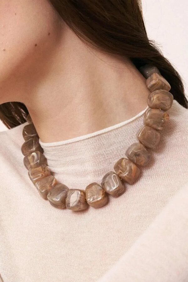 Vanessa Baroni Stone Necklace - Blush - Image 2